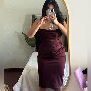 Anja Satin Corset Midi Dress